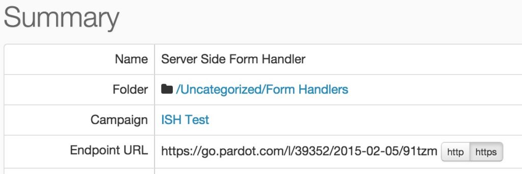 Server Side Form Handler Endpoint URL