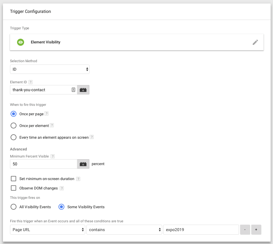 Setup Trigger Filters in Google Tag Manager