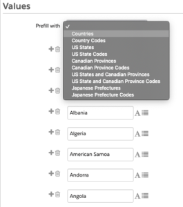 Pardot prefill with countries