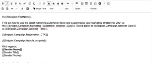 Example email with snippet HML