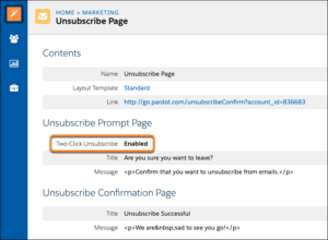 Two-click unsubscribe