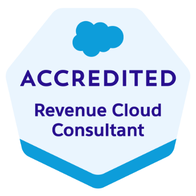 Certification Logo* Certified Revenue Cloud Consultant · Nebula Consulting