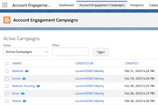 Account Engagement campaigns