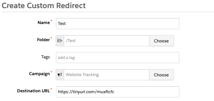 Custom redirect in Account Engagement