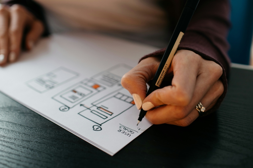 Drafting UX journey on papaer