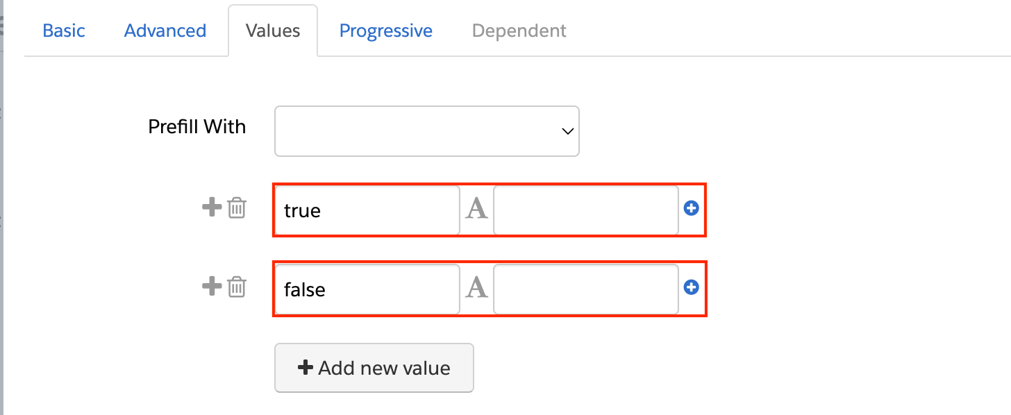 Form radio button values