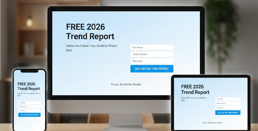 UX landing page, phone and tablet example